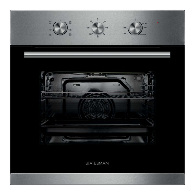 Statesman BSF60SS - Stainless steel Electric Single Oven - A energy