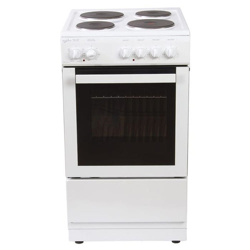 Statesman DELTA50W - White 50cm Single Cavity Cooker - 4 Solid Plate Hob - A Energy