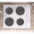 Statesman ESH630WH - White 4 Zone Solid Plate Hob - A energy