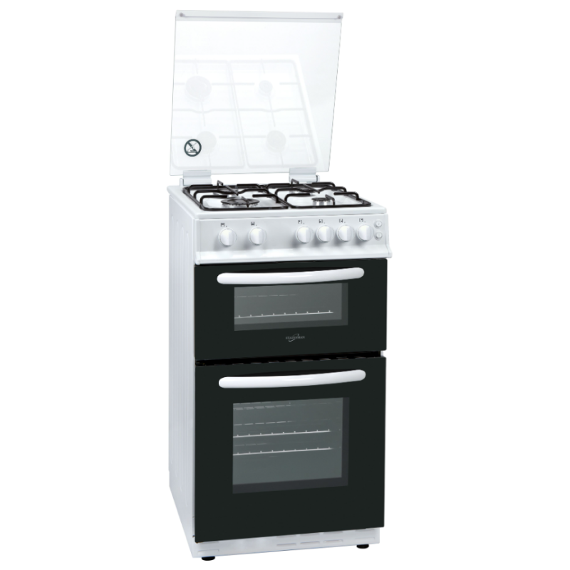 Statesman GTL50W - White 4 Zone Gas Cooker - Manual cleaning - A energy