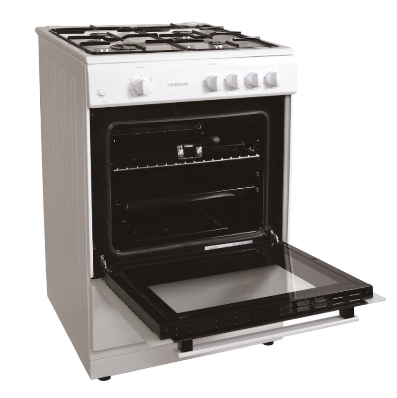 Statesman MAXI60GSF ( MAXI2) - White 4 Zone Gas Cooker - Manual cleaning - A energy