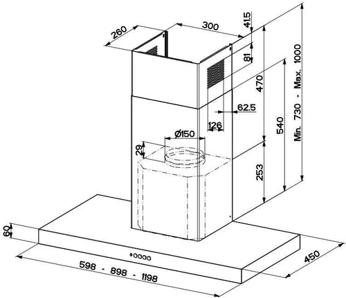Faber STILO-COMFORT-X-A90 - Stainless Steel Chimney Hood - 90cm - B Energy Rated