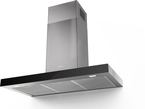 Faber STILO-GLASS-SMART-A60 - Stainless Steel/Black Glass Chimney Hood - 60cm - B Energy Rated