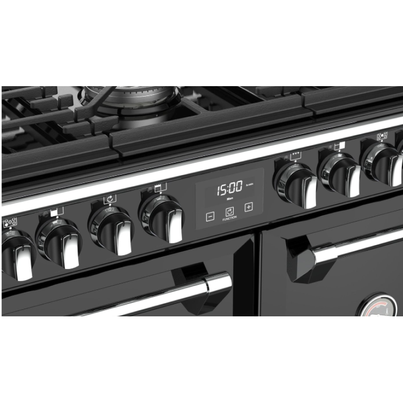 Stoves ST RICH S900DF BK - Black 5 Zone Dual Fuel Cooker - A energy - Display