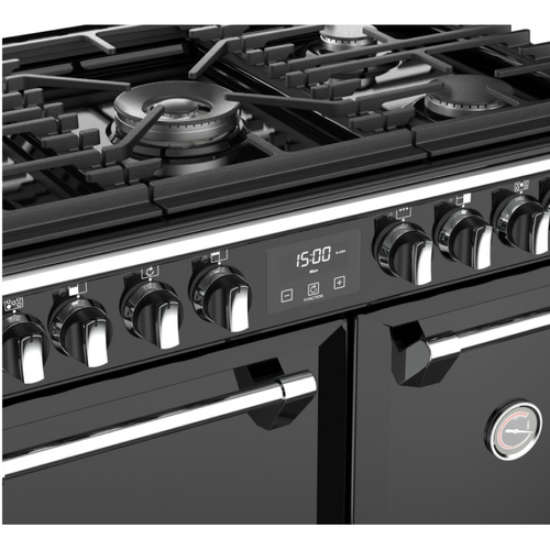 Stoves ST RICH S900DF BK - Black 5 Zone Dual Fuel Cooker - A energy - Display