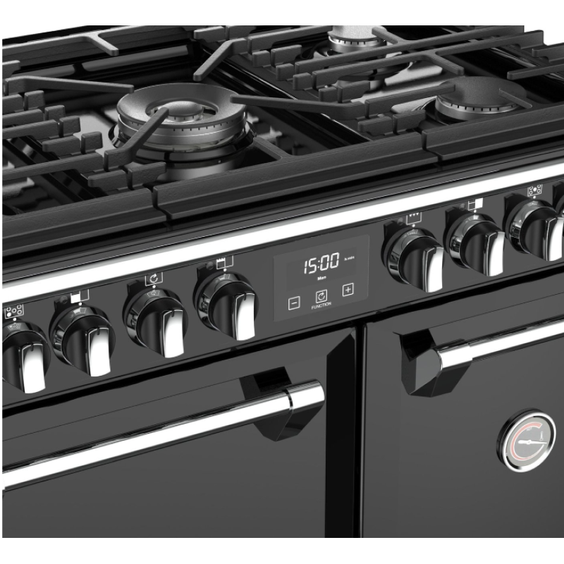 Stoves ST RICH S900DF BK - Black 5 Zone Dual Fuel Cooker - A energy - Display