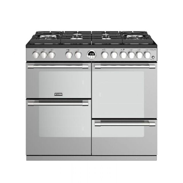 Stoves ST STER DX S1000DF GTG SS - 6 Zone Dual Fuel Cooker - A energy - Display