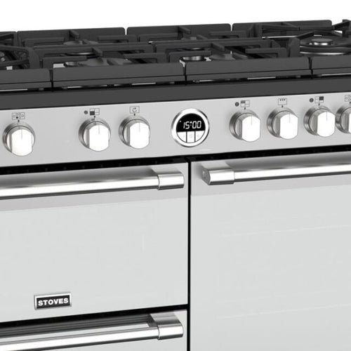 Stoves ST STER DX S1000DF GTG SS - 6 Zone Dual Fuel Cooker - A energy - Display
