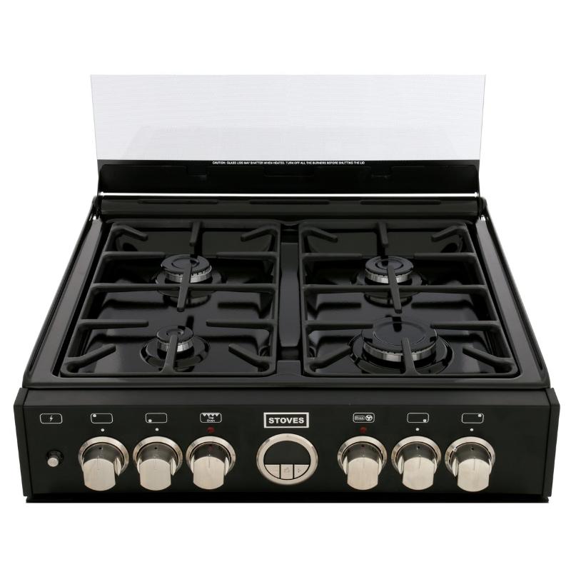 Stoves ST STERLING 600DF Blk - Black 4 Zone Dual Fuel Cooker - A energy