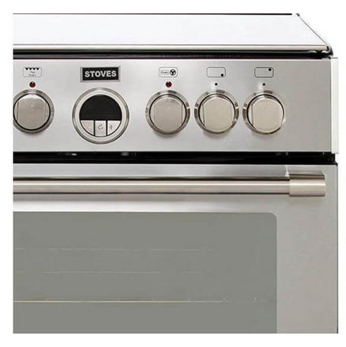 Stoves ST STERLING 600DF Sta - Stainless steel 4 Zone Dual Fuel Cooker - A energy - Display