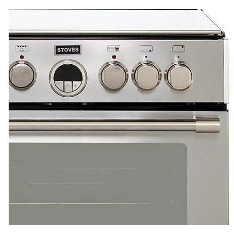 Stoves ST STERLING 600DF Sta - Stainless steel 4 Zone Dual Fuel Cooker - A energy - Display