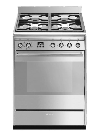 Smeg SUK61MX9 - Stainless steel 4 Zone Dual Fuel Cooker - A energy