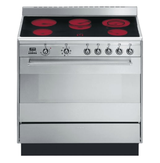 Smeg SUK91CMX9 - Stainless steel 5 Zone Electric Cooker - A energy