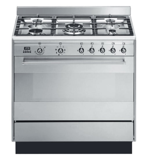 Smeg SUK91MFX9 - Stainless steel 5 Zone Dual Fuel Cooker - A energy