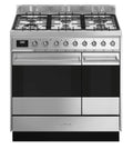 Smeg SY92PX9 - Stainless steel 6 Zone Dual Fuel Cooker - A/A energy