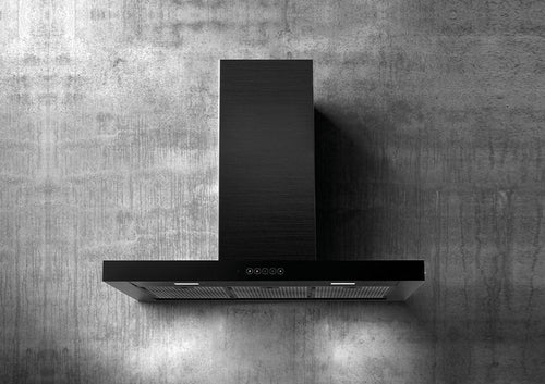 Faber T-NIGHT - Black Steel 90cm Chimney Hood - A+ Energy Rated