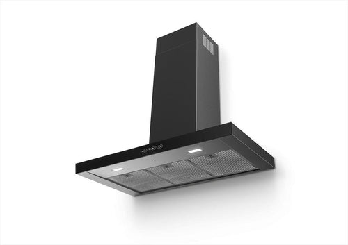 Faber T-NIGHT - Black Steel 90cm Chimney Hood - A+ Energy Rated