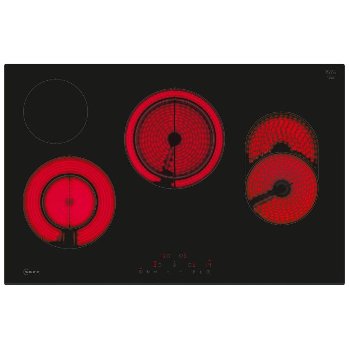 Neff T18FDH9L - Black 80cm Ceramic Hob - 4 Cooking Zones
