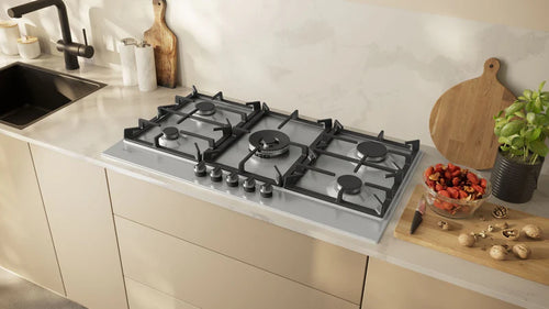 NEFF T29CIR8N0 - Stainless Steel 92cm Gas Hob - 5 Burners with Dual Wok