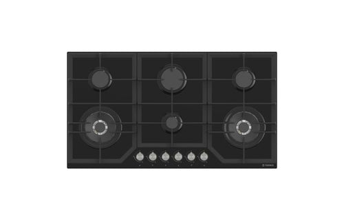 Teknix BITK290GH6B - Black Glass 6 Burner Gas Hob - 90cm