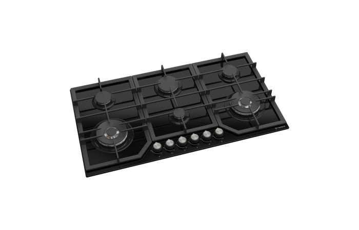 Teknix BITK290GH6B - Black Glass 6 Burner Gas Hob - 90cm