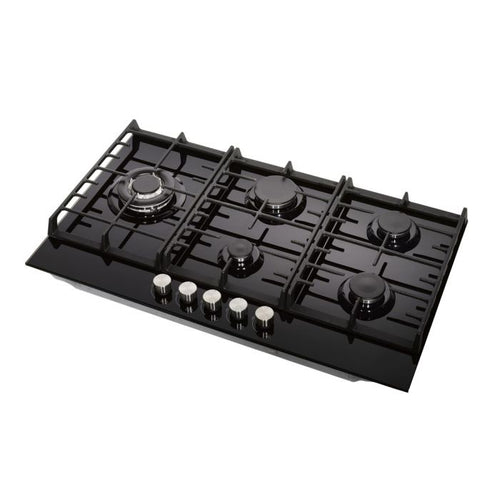 Teknix SCGH751B - Black 5 Zone Gas Hob