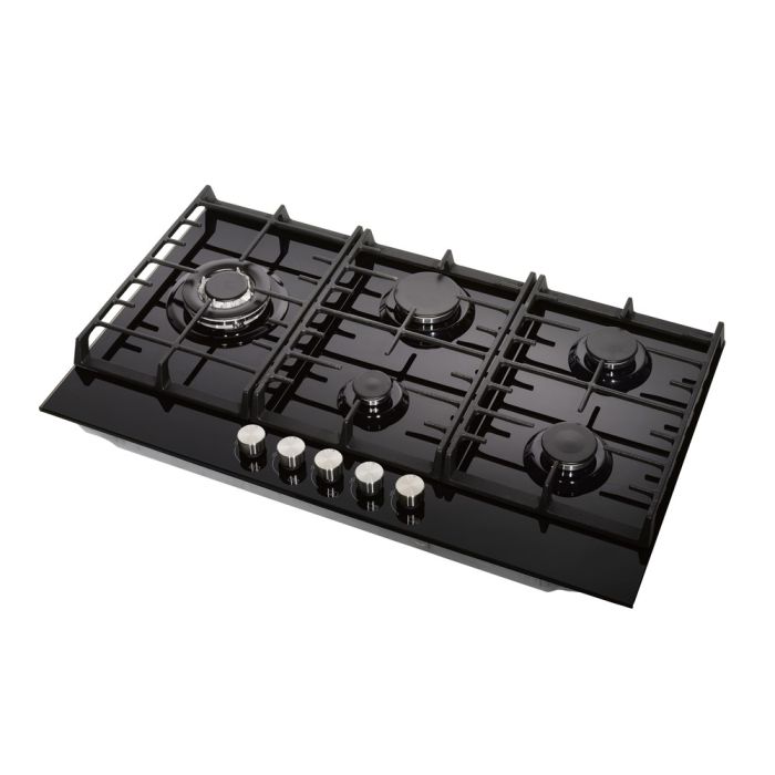 Teknix SCGH751B - Black 5 Zone Gas Hob