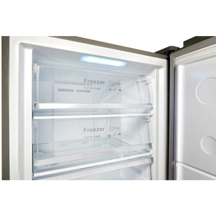 Teknix T70FF1X - Stainless steel Freestanding Hybrid Frost Free Fridge Freezer - F energy