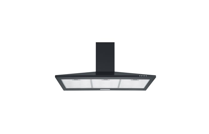 Teknix TKCH29B - Black Chimney Hood - 90cm Width - A Energy Rating