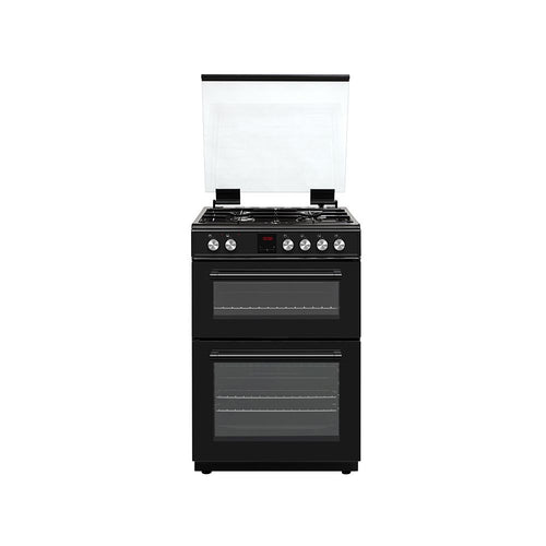 Teknix TKGD60B - Black Double Oven Gas Cooker - 60cm - Energy Rating A