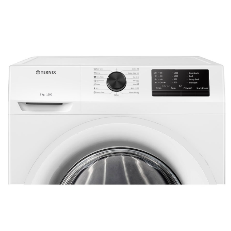 Teknix TKW7122HW - White Freestanding 7KG Washing Machine - 1200 RPM - D energy