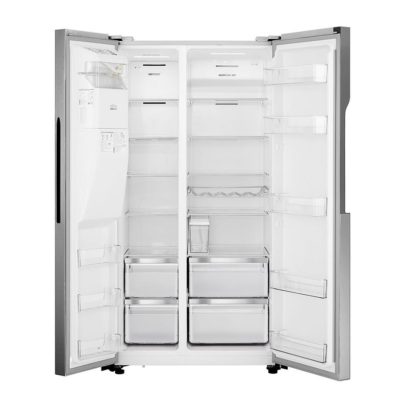 Teknix THSBS1791INX - Silver American Frost Free Fridge Freezer - E energy