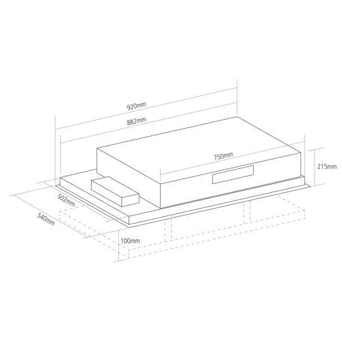 Caple CE930 - White 92cm A+ Rated Ceiling Extractor - 745m³/h Extraction Rate - A+ Energy Rating