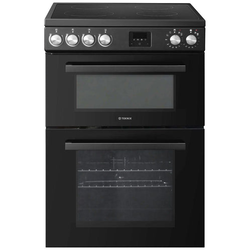 Teknix TKED64B - Black 4 Zone Electric Double Oven - Manual cleaning - A energy - Display