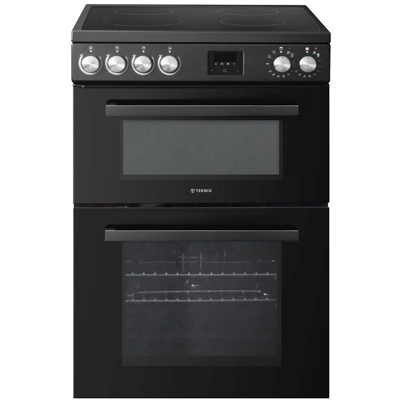 Teknix TKED64B - Black 4 Zone Electric Double Oven - Manual cleaning - A energy - Display
