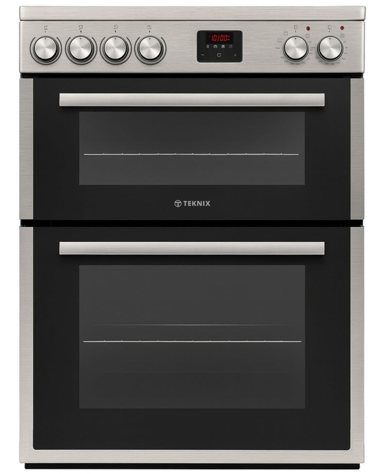 Teknix TKED64X Stainless Steel Ceramic Cooker - Double Oven, 60cm - A energy