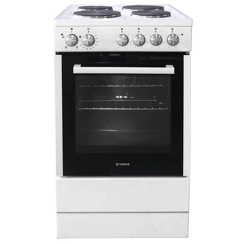 Teknix TKES54W - White 4 Zone Electric Single Oven - Manual cleaning - A energy