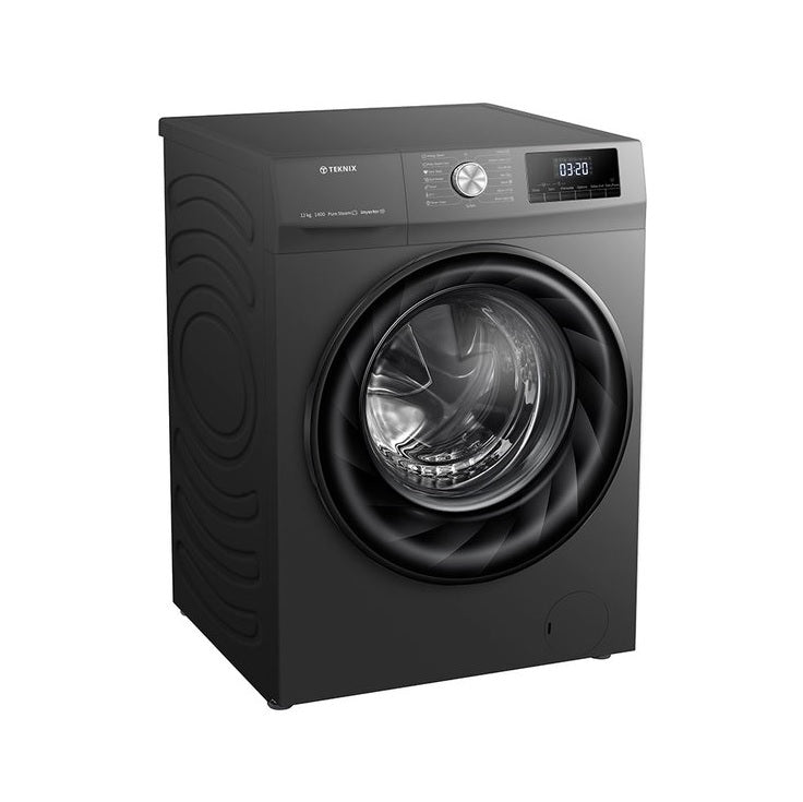 Teknix TKW12142HS - Silver Freestanding 12KG Washing Machine - 1400 RPM - A energy