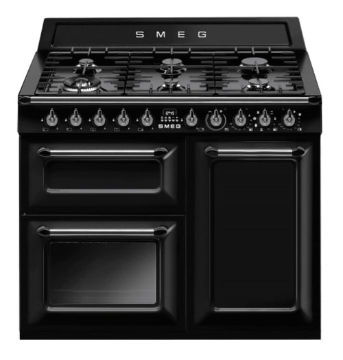 Smeg TR103BL - Black 6 Zone Dual Fuel Cooker - A/B energy