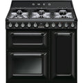 Smeg TR93BL - Black 6 Zone Dual Fuel Cooker - A/B energy