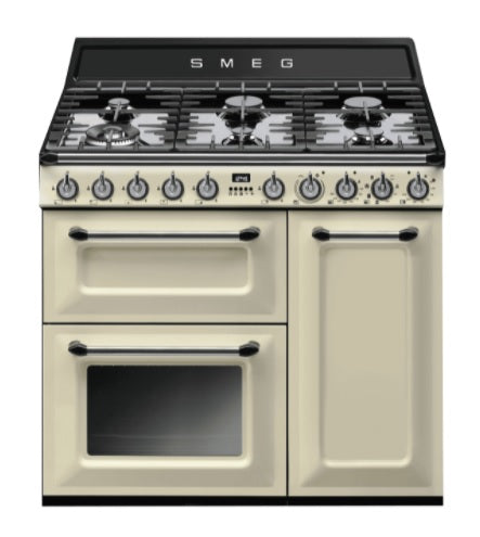 Smeg TR93P - Cream 6 Zone Dual Fuel Cooker - A/A energy