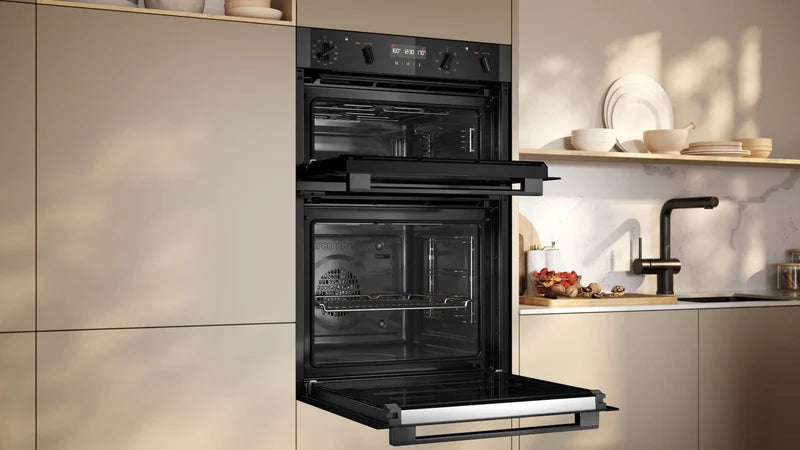 NEFF U2ACH7AG7B - Black/Graphite Double Oven - 71L/34L - A+B Rated