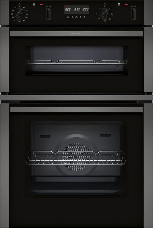 NEFF U2ACH7AG7B - Black/Graphite Double Oven - 71L/34L - A+B Rated