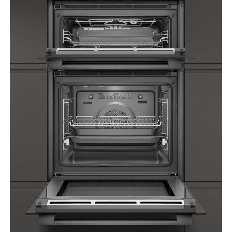 Neff U2ACM7HG0B - Graphite Built in Electric Double Oven - Pyrolytic cleaning - A energy