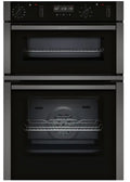 Neff U2ACM7HG0B - Graphite Built in Electric Double Oven - Pyrolytic cleaning - A energy