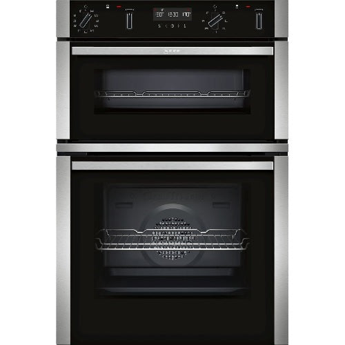 Neff U2ACM7HH0B - Stainless steel Built in Electric Double Oven - Pyrolytic cleaning - A/B energy