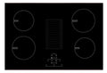 Cata UBDD75LC - 77cm Induction Hob with Downdraft Extraction – Black Glass