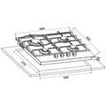 Cata UBGOG601BK - Black 4 Zone Gas Hob
