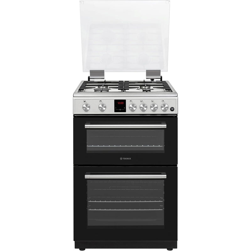 Teknix TKGD60X stainless steel double oven gas cooker full product view