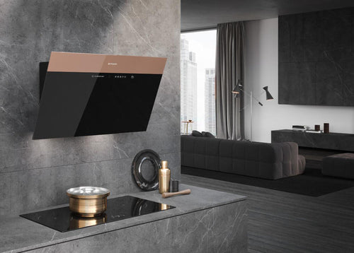 Faber V-AIR-KL-A80 - Black/Brown 80cm Angled Extractor - A+ Energy Rated